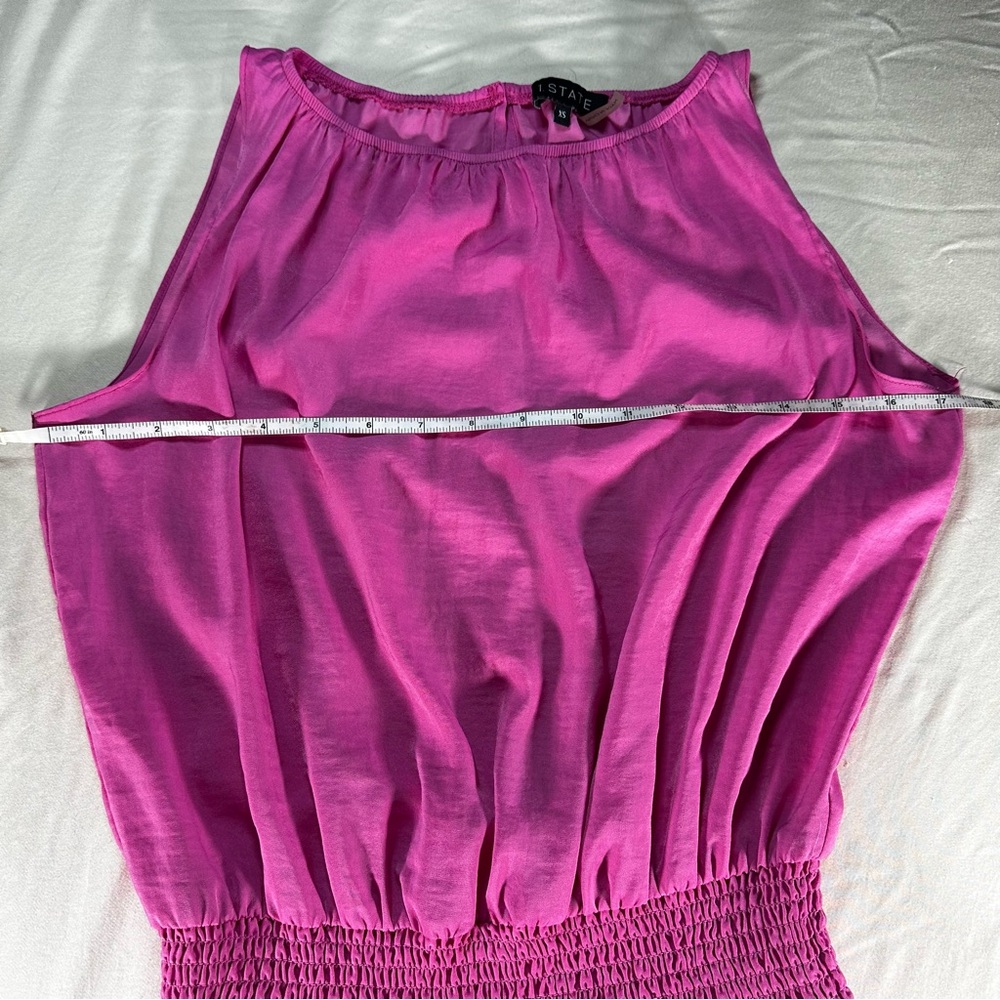 1.STATE Smocked Waist Dress Hot Pink graduation date spring balletcore summer - Picture 8 of 9